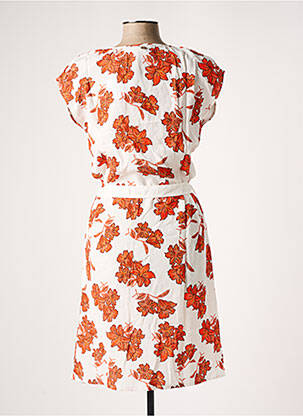 Rochie midi imprimeu floral mâneci scurte portocalie LE PETIT BAIGNEUR femeie