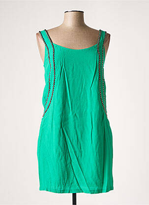 Rochie scurtă guler rotund bretele subțiri verde SEE U SOON femeie