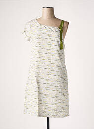 Rochie midi imprimeu fantezie mâneci scurte verde SEE U SOON femeie