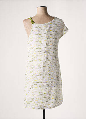 Rochie midi imprimeu fantezie mâneci scurte verde SEE U SOON femeie