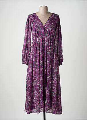 Rochie lungă mâneci lungi mâneci lungi violet SALSA femeie