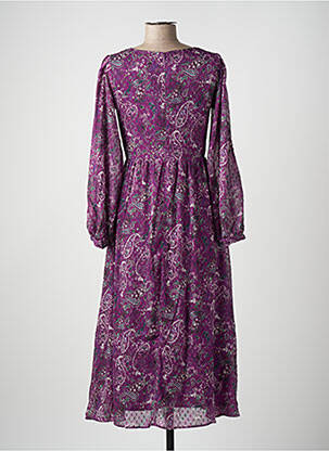 Rochie lungă mâneci lungi mâneci lungi violet SALSA femeie