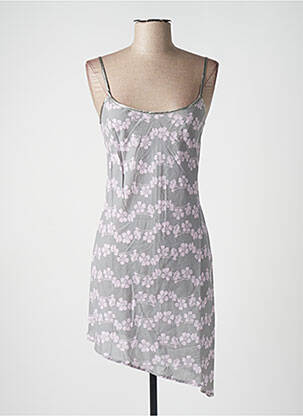Rochie midi imprimeu floral bretele subțiri gri KOOKAI femeie