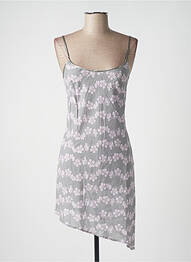 Rochie midi imprimeu floral bretele subțiri gri KOOKAI femme