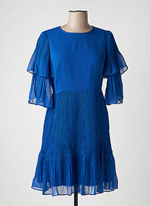 Rochie midi țesătură crep mâneci scurte albastru SALSA femeie