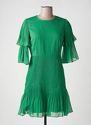 Rochie midi țesătură crep mâneci scurte verde SALSA femeie