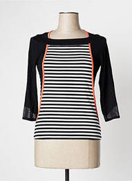 Tricou elasticitate mâneci 3/4 negru MOKA'S femme