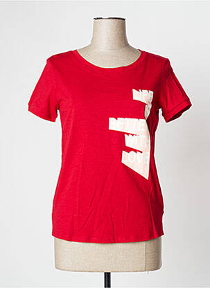 Tricou serigrafie mâneci scurte roșu CAMAIEU femeie