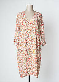 Rochie midi imprimeu floral mâneci 3/4 portocaliu LE PETIT BAIGNEUR femme