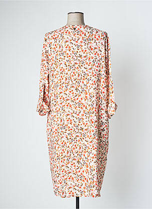 Rochie midi imprimeu floral mâneci 3/4 portocaliu LE PETIT BAIGNEUR femeie