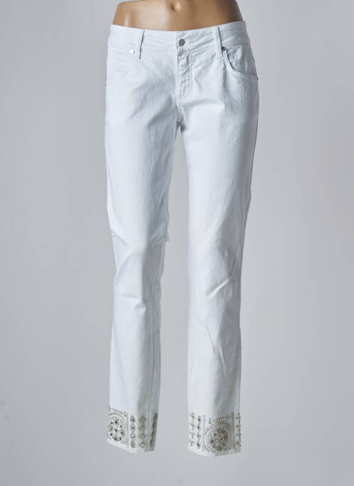 Pantalon slim alb MET femeie