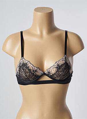 Sutien efect material satinat sutien cupe întregi cu decolteu înalt negru PASSIONATA femeie