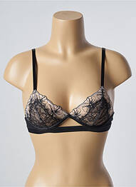 Sutien efect material satinat sutien cupe întregi cu decolteu înalt negru PASSIONATA femme