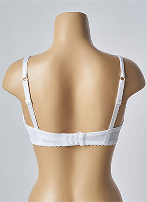 Sutien efect material satinat sutien cupe întregi cu decolteu înalt alb PASSIONATA femeie