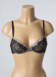 Sutien efect material satinat sutien cupe întregi cu decolteu înalt negru PASSIONATA femme
