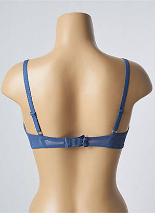 Sutien efect material satinat sutien cupe întregi cu decolteu înalt albastru PASSIONATA femeie