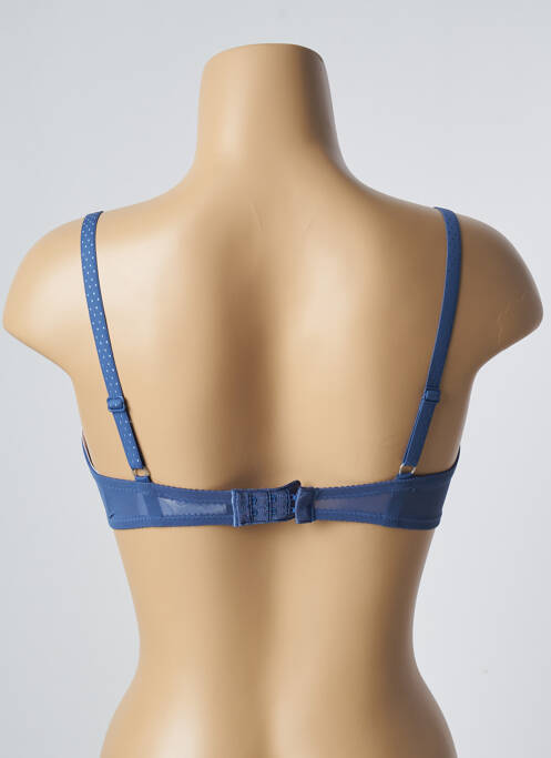 Sutien efect material satinat sutien cupe întregi cu decolteu înalt albastru PASSIONATA femme
