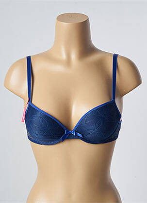 Sutien efect material satinat top sutien push-up albastru PASSIONATA femeie