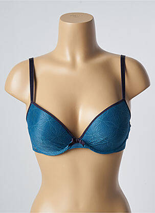 Sutien efect material satinat top sutien push-up albastru PASSIONATA femeie