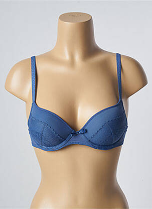 Sutien efect material satinat top sutien push-up albastru PASSIONATA femeie