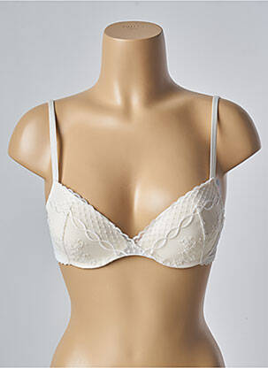 Sutien efect material satinat top sutien push-up alb PASSIONATA femeie