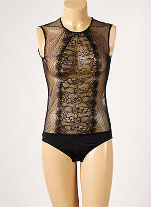 Body de lenjerie efect material satinat negru VALEGE femeie