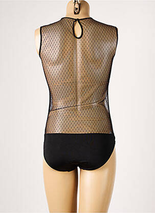 Body de lenjerie efect material satinat negru VALEGE femeie