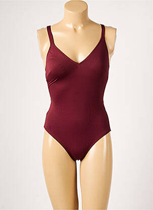 Costum de baie dintr-o singură piesă efect material satinat roșu PRINCESSE TAM-TAM femeie