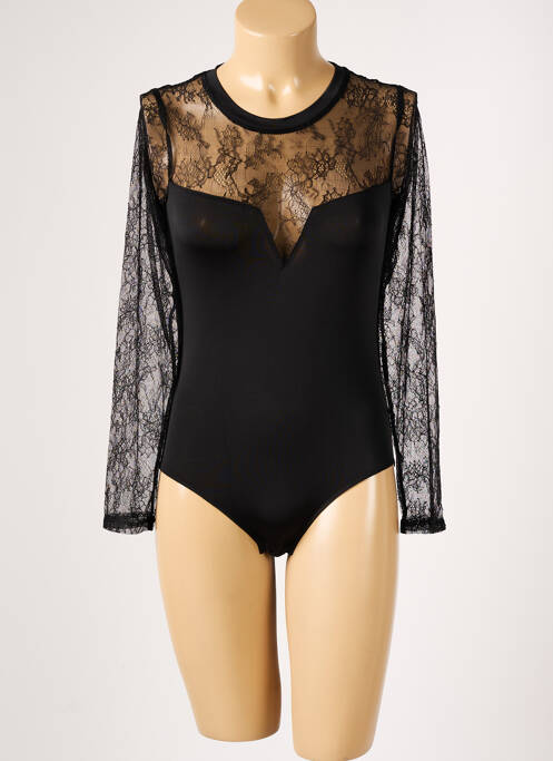 Body de lenjerie efect material satinat negru VALEGE femme