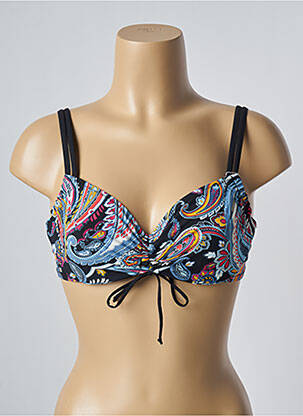 Sutien de costum de baie elasticitate sutien cupe întregi cu decolteu înalt negru BELCOR femeie