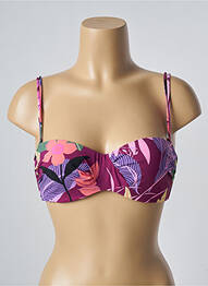 Sutien de costum de baie bretele elastice detașabile top sutien modelat violet BELCOR femme