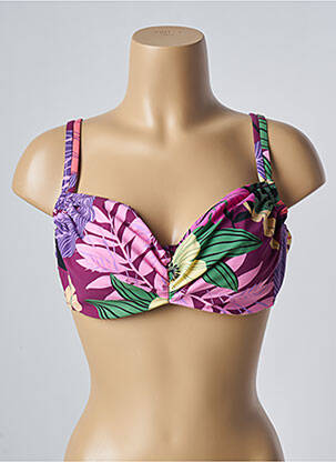 Sutien de costum de baie elasticitate sutien cupe întregi cu decolteu înalt violet BELCOR femeie
