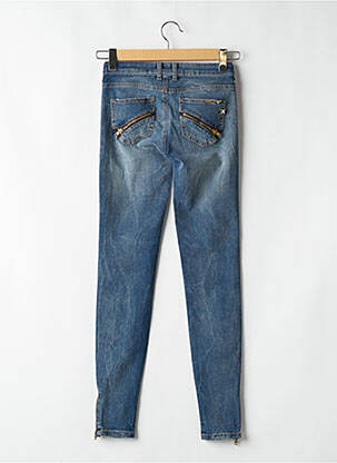 Blugi skinny efect uzat decolorat talie joasă albastru MET IN JEANS femeie