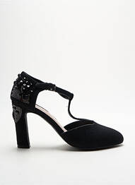 Pantofi cu toc țesătură satinată toc de 7 la 9 cm negru LOLLIPOPS femme