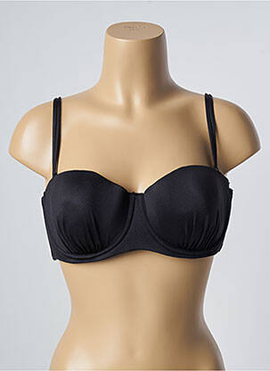 Sutien de costum de baie elasticitate sutien balconet cu decolteu înalt negru BELCOR femeie