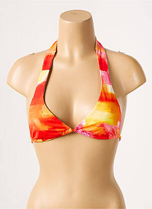 Sutien de costum de baie elasticitate top triunghiuri portocalie CHERRY BEACH femeie