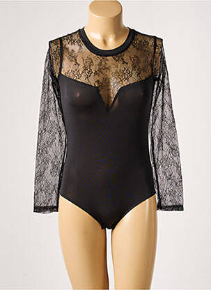 Body de lenjerie efect material satinat negru VALEGE femeie