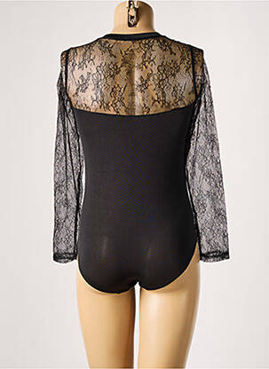 Body de lenjerie efect material satinat negru VALEGE femeie