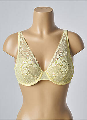 Sutien efect material satinat top sutien modelat galben CHANTELLE femeie