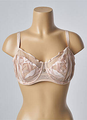 Sutien efect material satinat sutien cupe întregi cu decolteu înalt roz CHANTELLE femeie