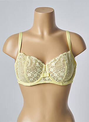 Sutien efect material satinat sutien cupe întregi cu decolteu înalt galben CHANTELLE femeie