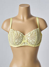 Sutien efect material satinat sutien cupe întregi cu decolteu înalt galben CHANTELLE femme