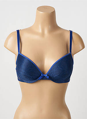 Sutien efect material satinat top sutien push-up albastru PASSIONATA femeie