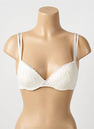 Sutien efect material satinat top sutien push-up alb PASSIONATA femeie
