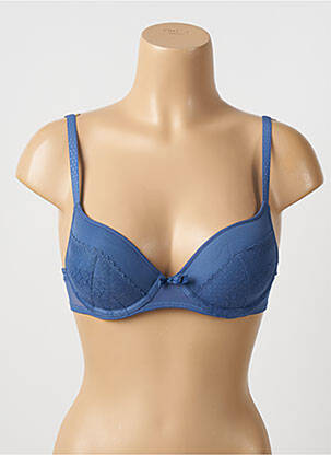Sutien efect material satinat top sutien push-up albastru PASSIONATA femeie
