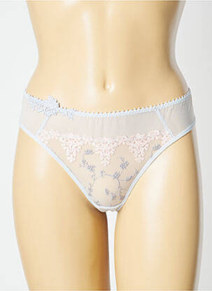 Tanga efect material satinat albastru PASSIONATA femeie