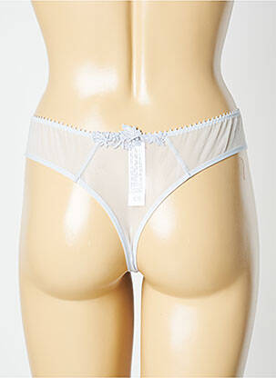 Tanga efect material satinat albastru PASSIONATA femeie