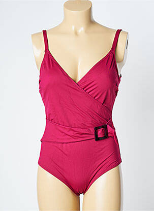 Costum de baie dintr-o singură piesă efect material satinat top sutien modelat roșu SIMONE PERELE femeie