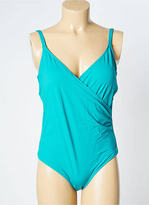 Costum de baie dintr-o singură piesă efect material satinat top sutien modelat albastru SIMONE PERELE femeie