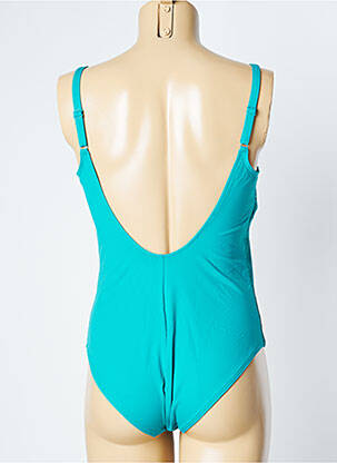 Costum de baie dintr-o singură piesă efect material satinat top sutien modelat albastru SIMONE PERELE femeie